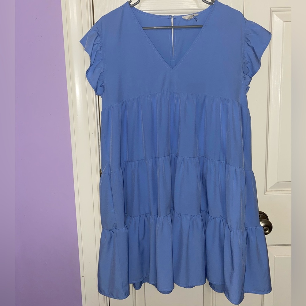entro Tiered Blue Dress